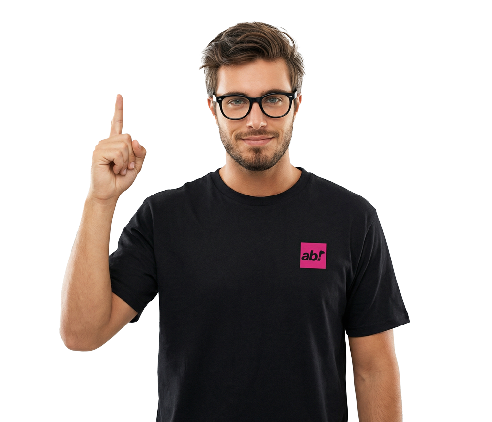 Aktion Barrierefrei Community Member zeigt auf unser Angebot.